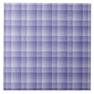 Purple White Chequered Abstract Pattern Tile