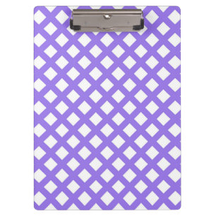 Purple White Chequered Diamond Pattern Clipboard