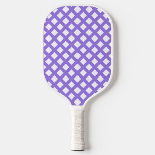 Purple White Chequered Diamond Pattern Pickleball Paddle