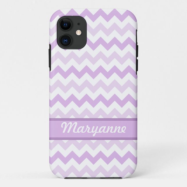Purple & White Chevron personalised iPhone 5 Case (Back)