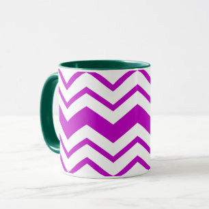 Purple White Chevron Zigzag Pattern Design  Mug