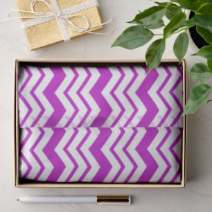 Purple White Chevron Zigzag Pattern Design  Tissue Paper