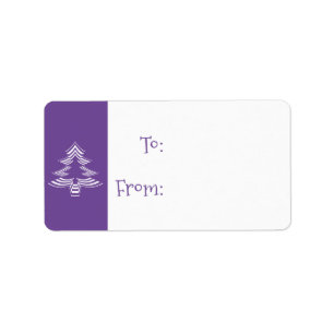 Purple/White Christmas Tree Iconic Pattern Label