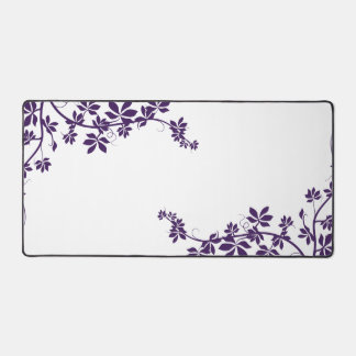 Purple White Colours Artistic Crawling Vine Design Desk Mat