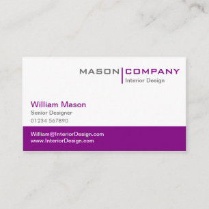 Purple & White Corporate Business Card