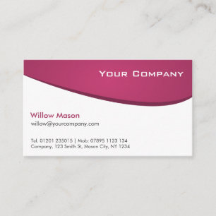 Purple White Curved Professional Business Card