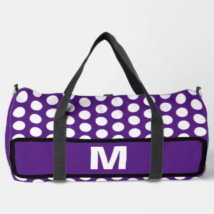 Purple White Dots Monogram Duffle Bag