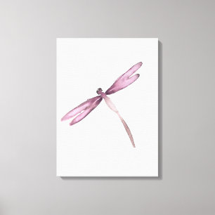 Purple white dragonfly canvas dragonflies print