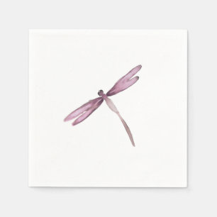 Purple white dragonfly paper napkins dragonflies