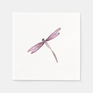 Purple white dragonfly paper napkins dragonflies