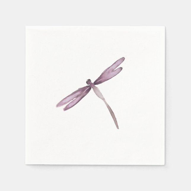 Purple white dragonfly paper napkins dragonflies (Front)