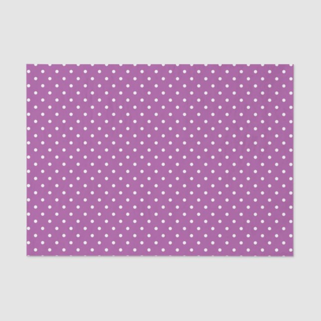 PURPLE & WHITE EASTER POLKA DOTS TISSUE PAPER (Front)