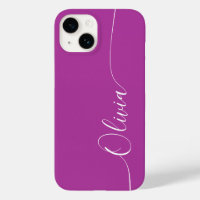 Purple White Elegant Calligraphy Script Name