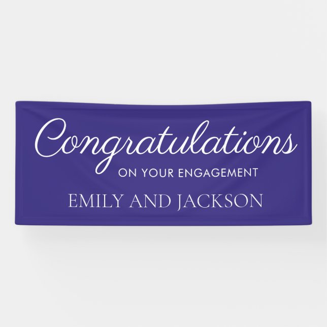 Purple White Elegant Script Engagement Banner (Horizontal)
