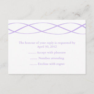 Purple & White Event Reply, RSVP or Response Cards