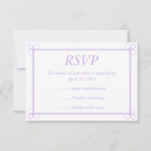 Purple & White Event Reply, RSVP or Response Cards