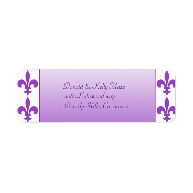 Purple & White Fleur De Lis Wedding (Front)