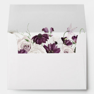 Purple & White Floral  Envelope