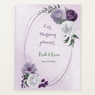 purple & white floral greenery wedding planner