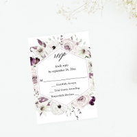 Purple & White Floral no Meal RSVP VER