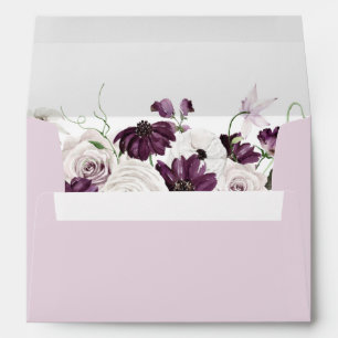Purple & White Floral - O Lavender Envelope