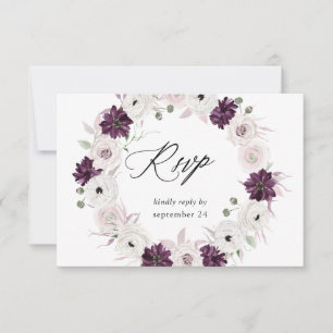 Purple & White Floral w Meal RSVP