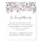 Purple White Floral Wedding Memorial Sign