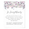 Purple White Floral Wedding Memorial Sign