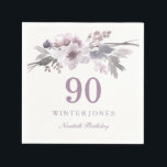 Purple White Flower Floral 90th Birthday Party Napkin<br><div class="desc">Purple White Flower Floral 90th Birthday Party

For the collection visit the Niche and Nest store Design courtesy of: https://www.etsy.com/shop/SmallHouseBigPony</div>
