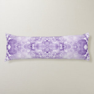 Purple White Flowers Body Pillow
