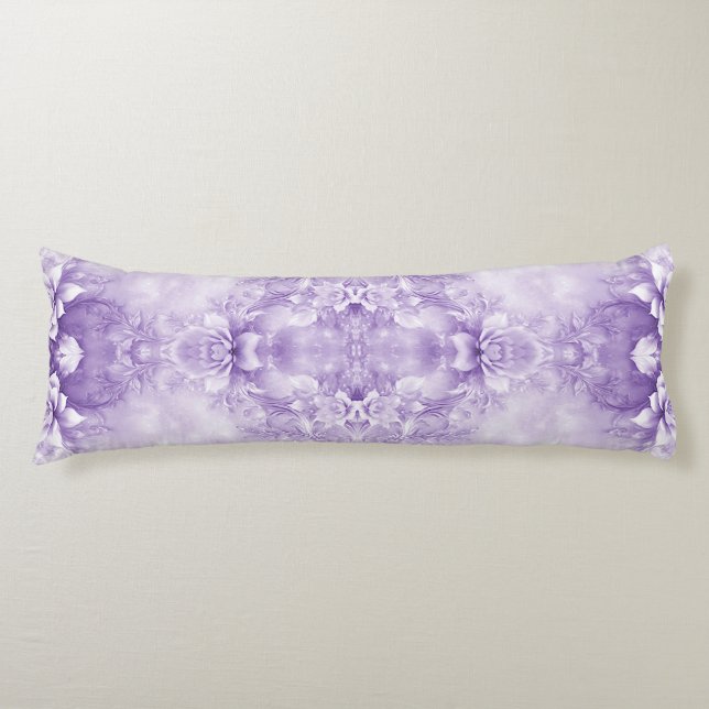 Purple White Flowers Body Pillow (Front)