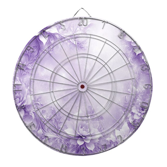 Purple White Flowers Dartboard (Front)