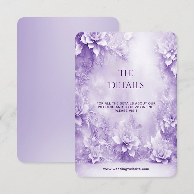 Purple White Flowers Detail Enclosure Card (Front/Back)