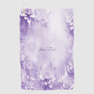 Purple White Flowers Golf Towel