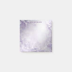 Purple White Flowers Post it Notes