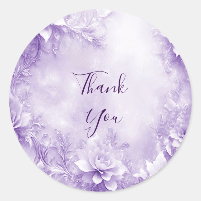 Purple White Flowers Sticker (Front)