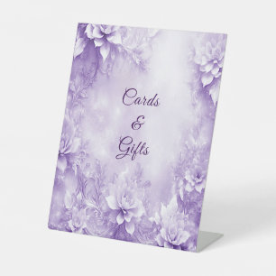 Purple White Flowers Tabletop Signs