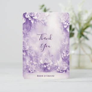 Purple White Flowers Thank You Card