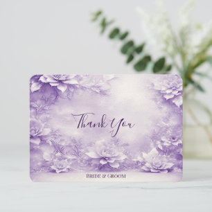 Purple White Flowers Thank You Card
