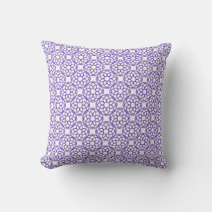 Purple White Geometric Seamless Pattern Cushion