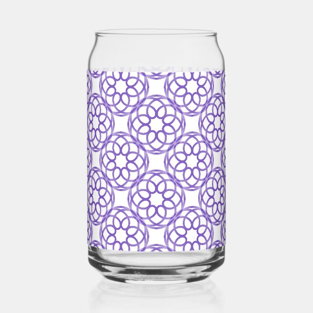 Purple White Geometric Seamless Pattern Glass (Front)