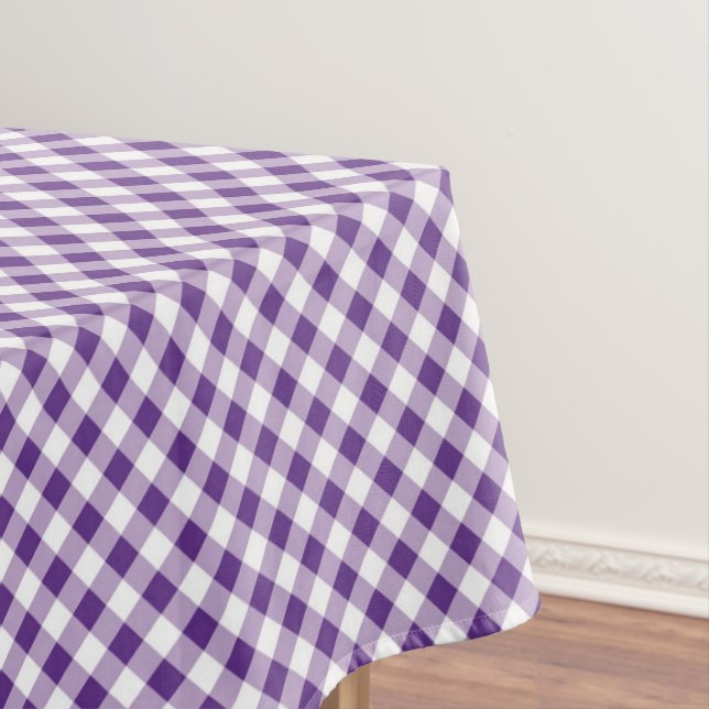 Purple White Gingham  Tablecloth (In Situ)