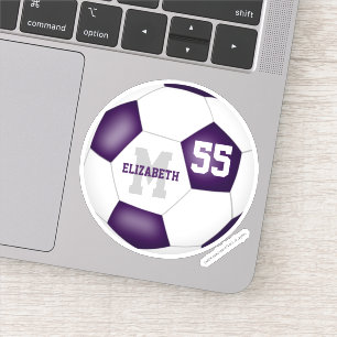 purple white girls' personalised soccer