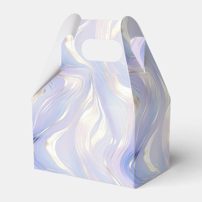 Purple White Gold Marble Favour Box (Front Side)