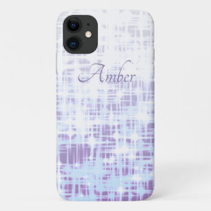 Purple White Gradient Glow Sparkles Personalised iPhone 11 Case