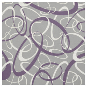 purple white grey geometric loops pattern fabric