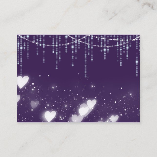 Purple & White Hanging Lights Enclosure Card (Back)