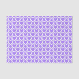 Purple White Hearts Pattern Tissue Paper