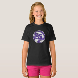 Purple white her volleyball team colours custom T-Shirt