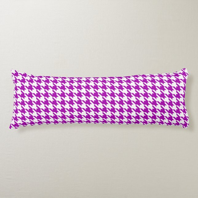 Purple White Houndstooth Check Body Cushion (Front)